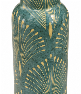 Teal Green Floral Printed Pure Copper <b>Water</b> <b>Bottle</b> 1000ml Handmade Leak Proof Decorative Drinking <b>Bottle</b> OEM Wholesale - Product Image 6