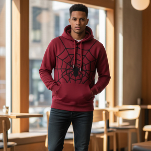 Sudadera con capucha de estilo urbano Y2K, con estampado de telaraña, para hombre, de chándal, extragrande, de forro polar grueso, fabricante - Product Image 4