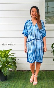 Vestido Maxi Tie Dye Personalizado, Diseño Sólido, Estilo Moderno y Lindo, Cintura Tejida, Rayón, Sin Mangas, Alta Calidad, para Vacaciones - Product Image 2