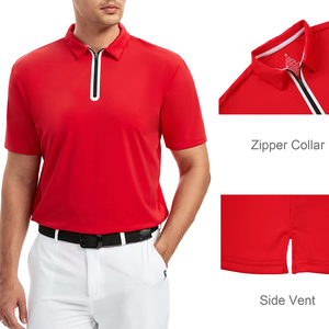 Polo de Punto de Manga Corta para Hombre, Color Rojo Sólido, Estilo Casual - Product Image 4