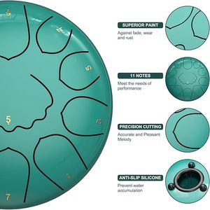 Tambour de pluie pour jardin extérieur, 8 pouces, 11 notes, tambour à languettes en acier, carillon de pluie imperméable pour la méditation - Product Image 2