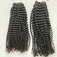 Queue de cheval en cheveux humains vierges bruts, bouclés crépus, avec cordon de serrage à enrouler, style afro bouclé