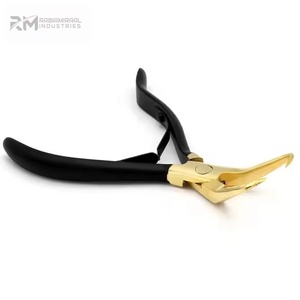 Kit d'outils de pose d'extensions capillaires RMI haut de gamme, en acier inoxydable, avec pointe en plasma dorée et pinces noires thermolaquées, ensemble de 4 outils pour usage domestique - Product Image 4