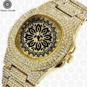 Montre à quartz analogique carrée de luxe Charm_Jewells en acier inoxydable sertie de diamants 38 mm unisexe avec fermoir pliant - Product Image 3