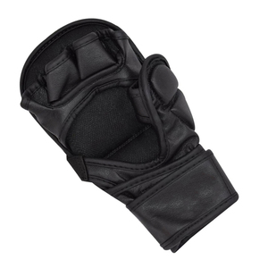 Gants de boxe MMA de bonne qualité, couleur noire, en cuir PU, design et taille personnalisables, légers, avec sangles de poignet réglables. - Product Image 2