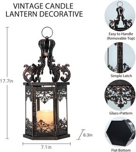 Fabricant fiable de lanternes métalliques suspendues avec chaîne et panneau en verre pour la décoration de balcon, patio et jardin. - Product Image 6