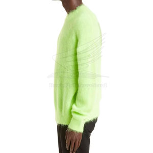 Pull en mohair de haute qualité, couleur personnalisée, avec logo personnalisé sur le devant, respirant, tissu 100% laine, pour homme, hiver - Product Image 3