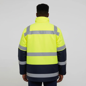 Vêtements de sécurité réfléchissants très demandés, veste isolante pour homme, vêtements de travail imperméables pour l'hiver, veste réfléchissante à boutons haute visibilité - Product Image 3