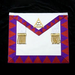 2026 Ensemble de tablier et écharpe rouges brodés à la main de haute qualité, avec broderie artisanale au design maçonnique de l'Arche Royale, personnalisé, pour le travail d'aiguille - Product Image 6