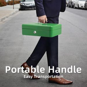 Cassetta Portavalori Grande in Metallo con Serratura e Chiave, Vassoio Porta Soldi per Registratore di Cassa POS, Cassetta di Sicurezza in Metallo per Conservazione Sicura di Denaro - Product Image 2