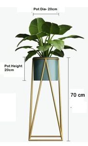 Modern Metal Tall Plant <b>Stand</b> with Pots Indoor Outdoor Floor Garden <b>Stand</b> for Balcony Living Room Home Decor - Product Image 5