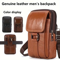 Nouvelle sacoche de ceinture en cuir véritable avec fermeture éclair, pochette portable multifonctionnelle pour téléphone, idéale pour l'extérieur