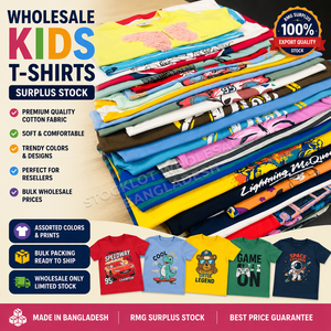 Camisetas para Niños de Boutique Sin Marca, Excedentes de Ropa Infantil, Liquidación de Inventario de Proveedores de Ropa, Lote de Camisetas para Niños Hechas en Bangladesh - Product Image 3