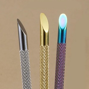 BAfa Nuevo Empujador de Cutículas Cuadrado de Acero Inoxidable de Doble Punta Reutilizable, Herramienta Espátula para Manicura y Remover Uñas BSI-NP-8951 - Product Image 2