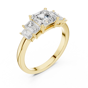 Anillo de compromiso de lujo con diamante cultivado en laboratorio y engaste de oro amarillo de 14K de calidad premium, ideal para fiestas, a precio mayorista. - Product Image 4