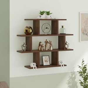 Nuevo Librero de Pared Senara de 4 Niveles, Diseño de Madera de Ingeniería, Organizador de Libros y Archivador para Decoración - Product Image 2