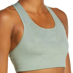 Breathable Fitness Women Sports Bra Quick Dry High Support Spandex Seamless Four-Way Stretch Eco-Friendly Removable <b>Pads</b> Scoop - Product Image 4