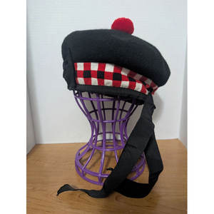 Sombrero Balmoral Escocés 100% Lana Pura, Rojo, Blanco y Negro, Venta al por Mayor, OEM, ODM - Product Image 5