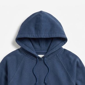 Sudadera con Capucha Azul para Mujer, con Logotipo Personalizado al por Mayor, de Color Sólido, de Algodón y Felpa, de Manga Larga, para Otoño, con Bolsillos, Corte Regular - Product Image 6