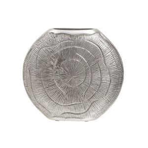 Florero de Metal con Diseño Texturizado, Acabado Plateado, Tamaño Grande, para Decoración del Hogar, Sala de Estar, Floreros Decorativos de Aluminio - Product Image 1