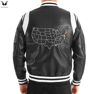 Premium Men's Varsity <b>Jacket</b> Leather Material Contrast Color Embroidery <b>Patch</b> Classic College Letterman Bomber <b>Jacket</b> - Product Image 5