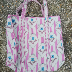 Sustainable Cotton Tote Bag Eco Friendly Reusable Bag Quilted Cotton Carry Bag Handmade Custom Tote Everyday Use - Product Image 1