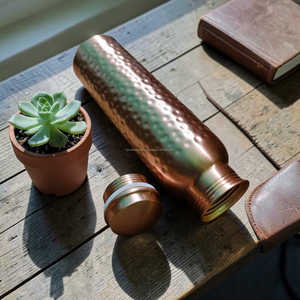 Premium Hammered Copper Water Bottle Stylish and Durable Drinking Bottle for Home Travel and Fitness At <b>Cheap</b> Price - Product Image 5