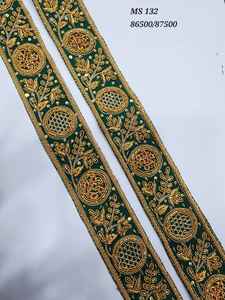 Ribete de encaje Dabka bordado a mano, estilo étnico indio, 1 pieza, color personalizado, venta al por mayor - Product Image 2