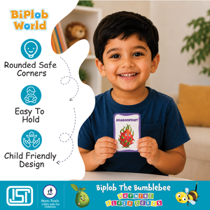 Cartes Flash Fruits de A à Z de Biplob, 28 cartes illustrées et rythmées recto-verso pour l'apprentissage de l'alphabet et du vocabulaire, pour les enfants de 2 à 7 ans - Product Image 4