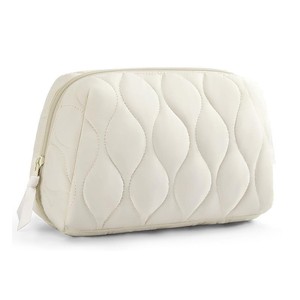 New quilted feather waterproof toiletry bag, cosmetic <b>storage</b> padded travel handle zipper portable <b>makeup</b> <b>storage</b> bag - Product Image 4