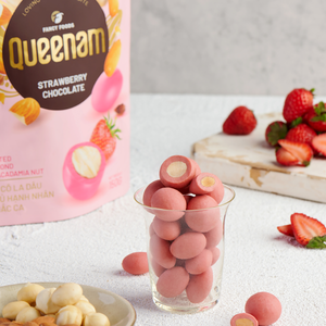 Dragées au chocolat enrobées de fraises et de noix de macadamia, 150g, vente directe usine, OEM/ODM, HALAL, export, bonbons et snacks - Product Image 2