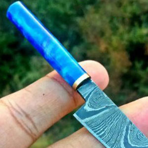 Couteau de Chef Personnalisé Fait Main Burraq DIY OEM en Acier Damas, Mini Couteau de Cuisine avec Manche Magnifique, Idéal pour un Cadeau - Product Image 2