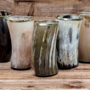 Verre à boire en corne de bœuf, style animalier et religieux, étanche, pour décoration de mariage et cadeau - Product Image 1