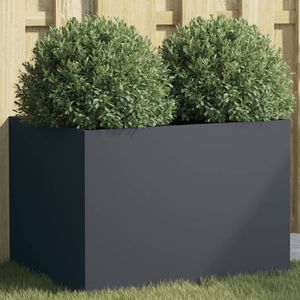 Macetas y jardineras de acero laminado en frío con incrustaciones decorativas color antracita, tamaño mediano - Product Image 1
