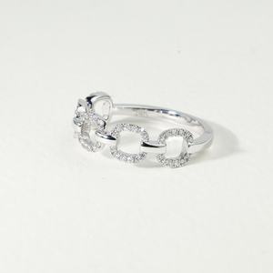 แหวนทองคำสีขาวล้วน18K 0.23CT อีสี VVS Eternity GOLD เครื่องประดับ IGI Lab เติบโตขึ้นแหวนเพชรกลมสายโซ่สายโซ่ - Product Image 1