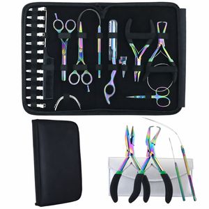 All-in-1 Hair Extension Tools Kit Rainbow Micro Beads Hair <b>Pliers</b> & Scissors <b>Set</b> - Product Image 1