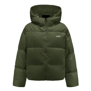 Chaqueta Acolchada de Alta Calidad para Mujer con Capucha, Ropa de Tela de Pana Tejida, Chaqueta Informal Gruesa y Cálida para Exteriores - Product Image 2