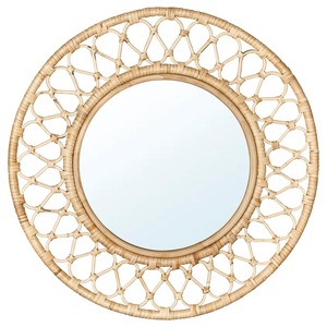 Handwoven Rattan Round Sunburst Wall <b>Mirror</b> Natural Open Weave Frame Decorative Home Decor Wholesale Bulk Eco Friendly Supplier - Product Image 1