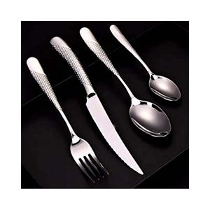 Ensemble de couverts de luxe en acier inoxydable de haute qualité avec poignée martelée au design étranger ensemble de couverts royal de qualité supérieure - Product Image 1