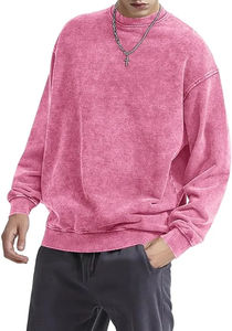 Sudadera de Cuello Redondo para Hombre, Lavado Ácido, 100% Algodón, Transpirable, Anti-Pilling, Anti-Arrugas, Secado Rápido, Duradera - Product Image 5