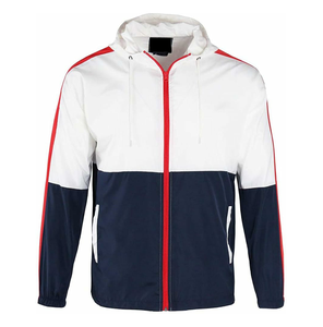 Vestes coupe-vent pour hommes sur mesure OEM, grandes tailles, printemps, respirantes, imperméables, décontractées, 100% polyester, à capuche, fermeture éclair avant - Product Image 5