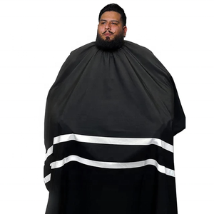 Capas de peluquero de nailon y cuero impermeables profesionales cintura ajustable Color negro delantal de peluquero personalizado para corte de pelo - Product Image 2