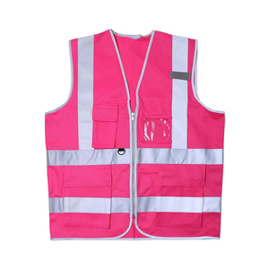 Chaleco de malla de alta visibilidad color lima, ANSI Clase 3, con cremallera frontal, 4 bolsillos y franjas reflectantes para seguridad. - Product Image 1