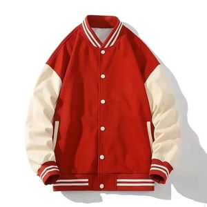 2025 Best Design Varsity Baseball Bomber Jacket <b>Men</b> 100% Wool Stand Collar Patchwork Design Streetwear Team Wears - Product Image 2