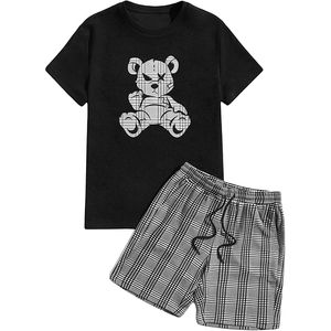 Ensemble d'été pour homme, t-shirt à manches courtes et short, 2 pièces, ensemble décontracté respirant personnalisé pour l'été - Product Image 1