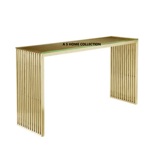 Table console luxueuse artisanale de qualité supérieure en acier inoxydable, forme rectangulaire, pour salon - Product Image 5