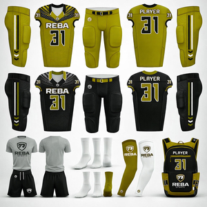 Reba Sports Elite American Football Uniform Kit Custom Sublimated Breathable Short Sleeve Jersey Pants <b>Socks</b> Full Team Gear Set - Product Image 3
