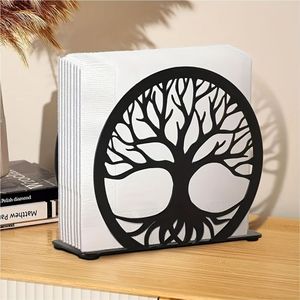 Support à serviettes en fer noir mat, porte-serviettes décoratif découpé, distributeur de papier essuie-tout pour hôtel, cuisine, restaurant, décoration de salle à manger - Product Image 1