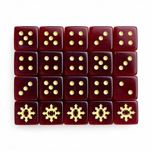 Dados de Resina Roja para Juegos con Detalles de Puntos Dorados, Seis Caras Numeradas, Piezas Especiales para Juegos de Mesa de Fantasía - Product Image 2