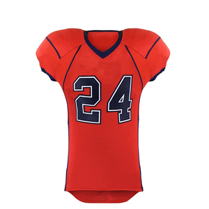 Uniforme de football américain pour hommes de haute qualité, manches courtes, imprimé, grande taille, vêtements de sport, tissu polyester respirant et à séchage rapide, OEM - Product Image 1